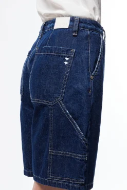 Bermuda denim con cuciture dettaglio