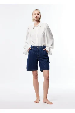 Bermuda denim con cuciture dettaglio