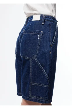 Bermuda denim con cuciture dettaglio