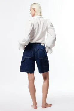 Bermuda denim con cuciture dettaglio