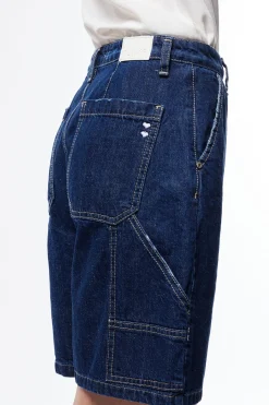 Bermuda denim con cuciture dettaglio