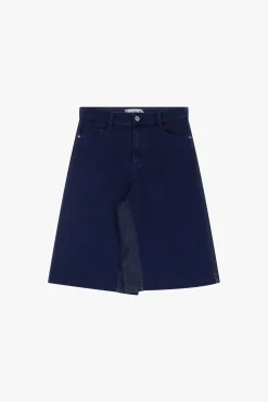 Bermuda in denim al ginocchio a cinque tasche