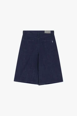 Bermuda in denim al ginocchio a cinque tasche