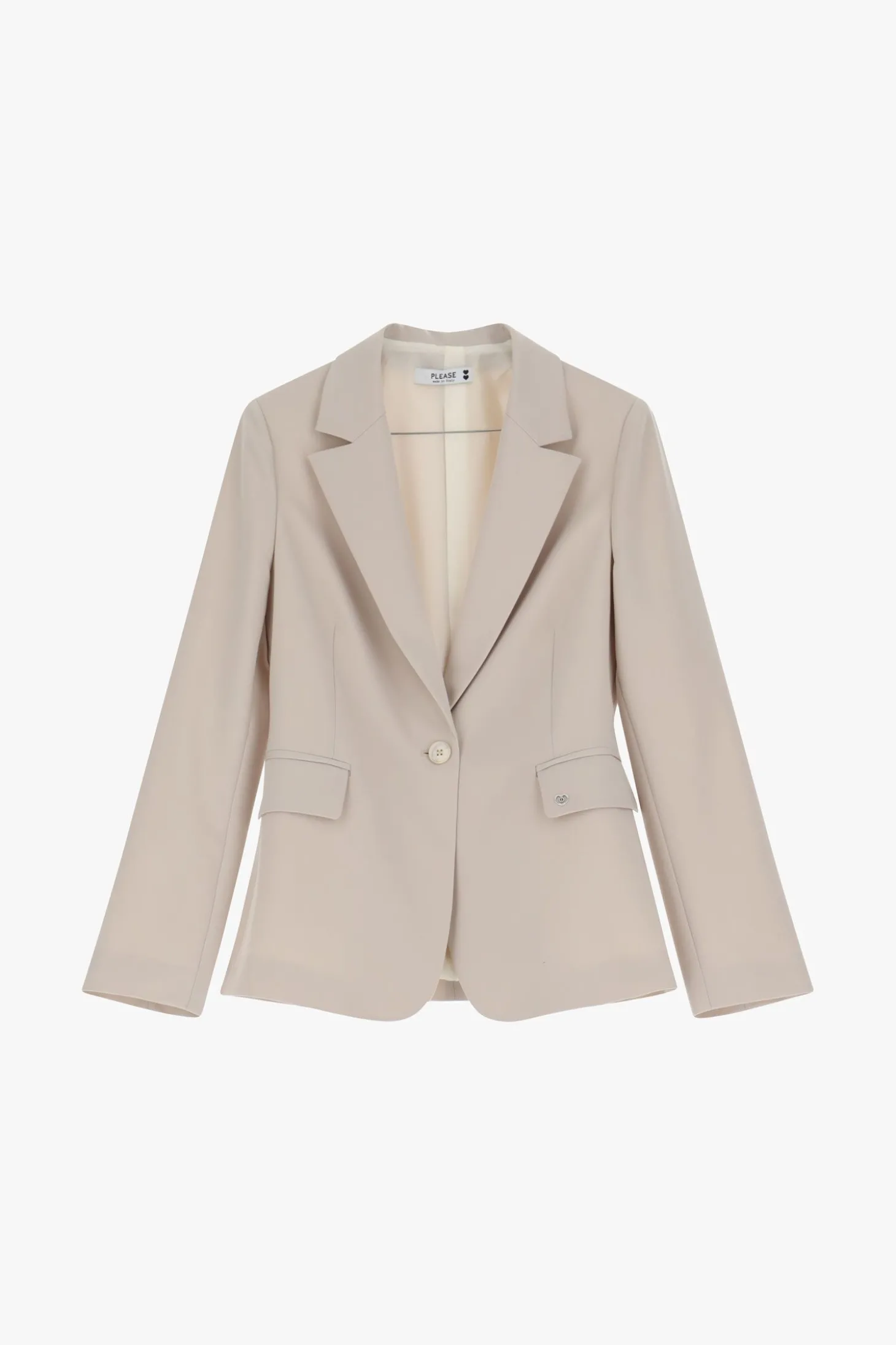 Blazer con bottone e tasche a pattina