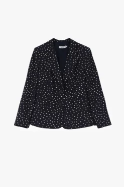 Blazer con bottoni e fantasia