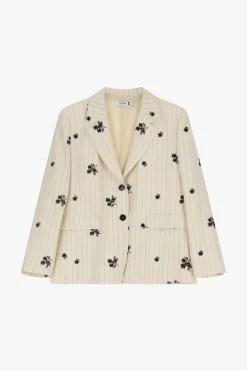 Blazer con bottoni e stampa floreale