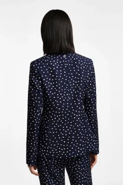 Blazer con bottoni singoli stampa pois