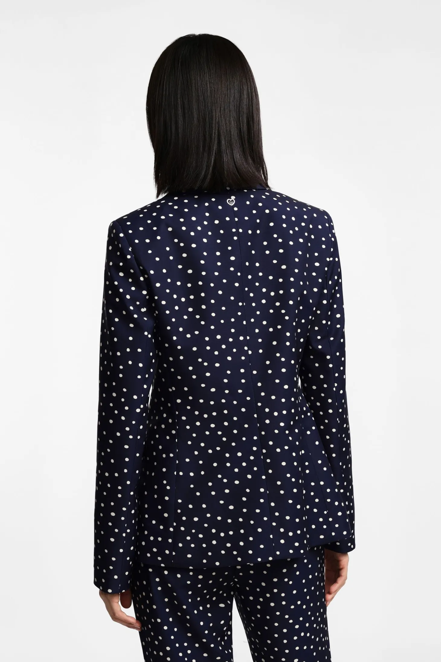 Blazer con bottoni singoli stampa pois