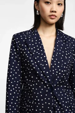 Blazer con bottoni singoli stampa pois