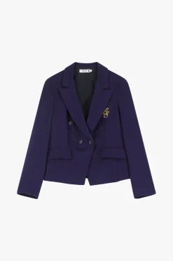 Blazer con doppia abbottonatura e ricamo