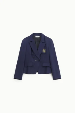 Blazer con doppia abbottonatura e ricamo