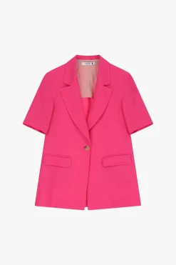Blazer con maniche corte e bottone