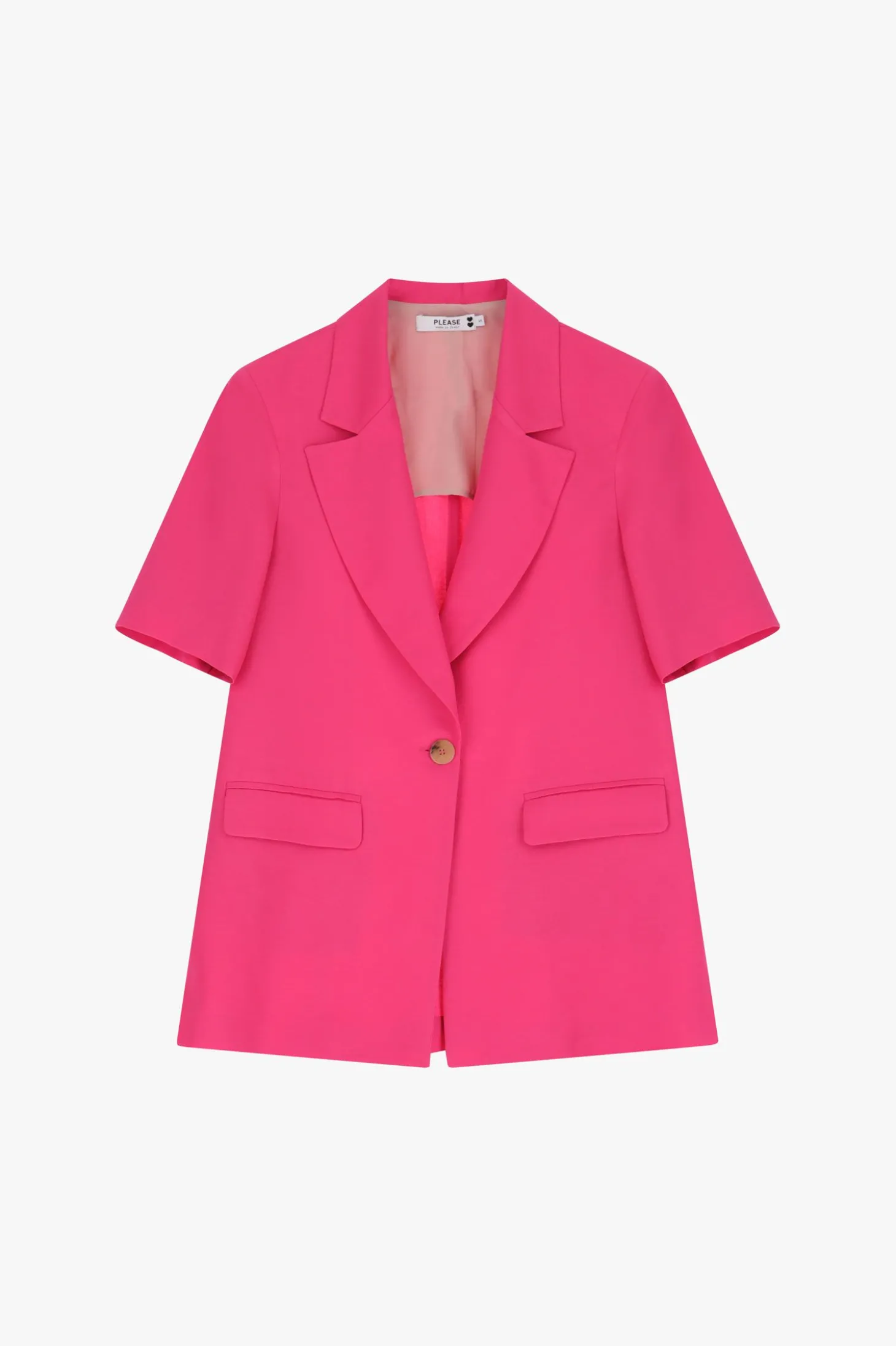 Blazer con maniche corte e bottone