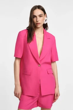 Blazer con maniche corte e bottone