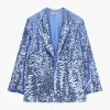 Blazer con paillettes e bottoni