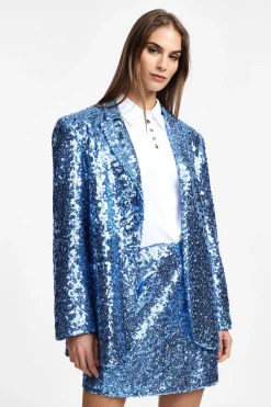 Blazer con paillettes e bottoni