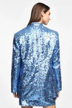 Blazer con paillettes e bottoni