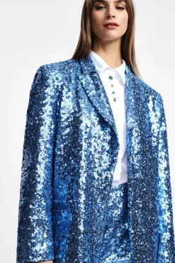 Blazer con paillettes e bottoni