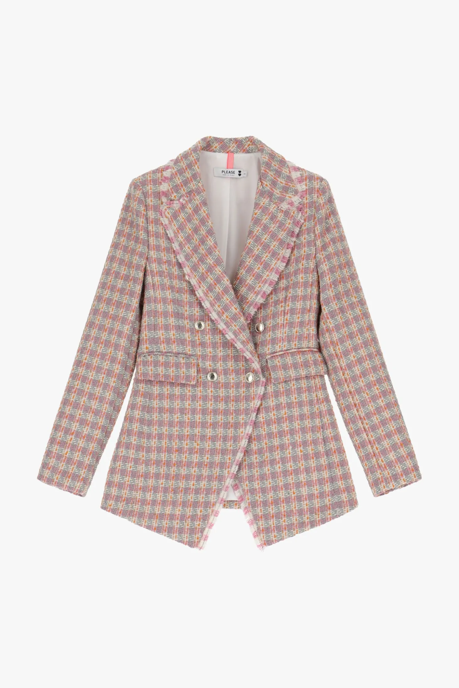 Blazer doppio petto effetto tweed