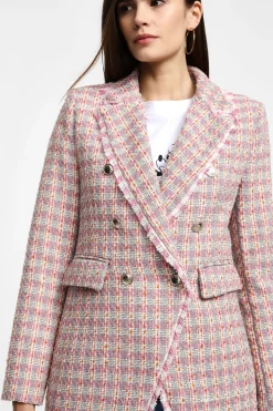 Blazer doppio petto effetto tweed