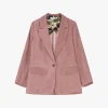 Blazer effetto suede con bottone frontale