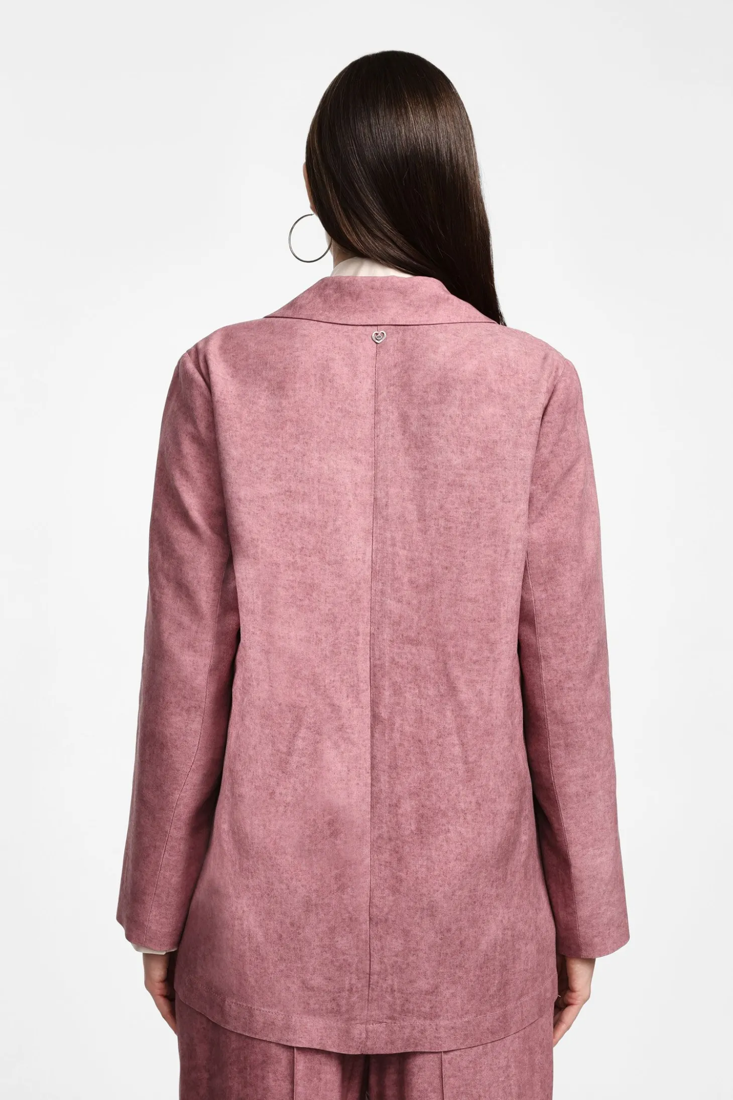 Blazer effetto suede con bottone frontale