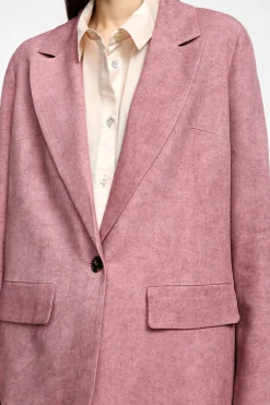 Blazer effetto suede con bottone frontale