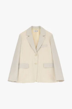 Blazer gessato con bottoni