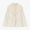 Blazer gessato con bottone singolo