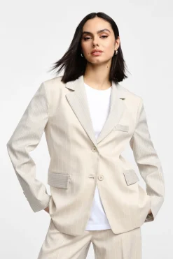 Blazer gessato con bottoni