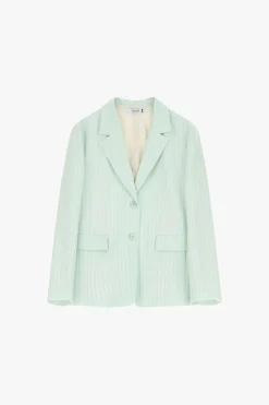 Blazer gessato monopetto con tasche