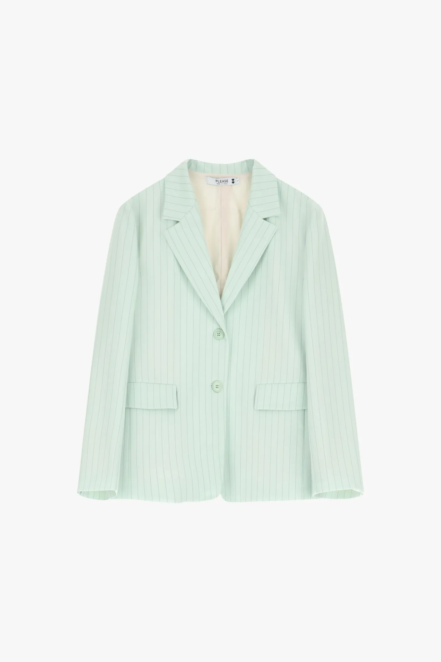 Blazer gessato monopetto con tasche