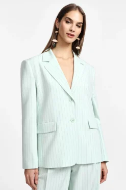 Blazer gessato monopetto con tasche