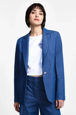 Blazer melange con bottone frontale