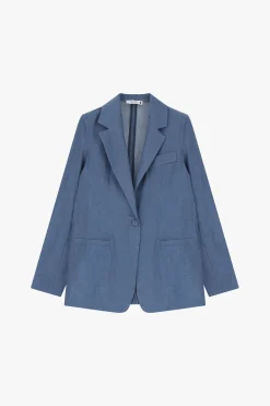 Blazer monopetto effetto denim