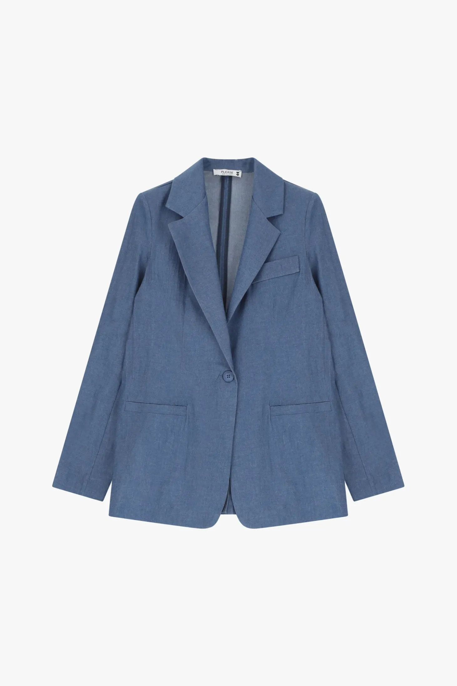 Blazer monopetto effetto denim