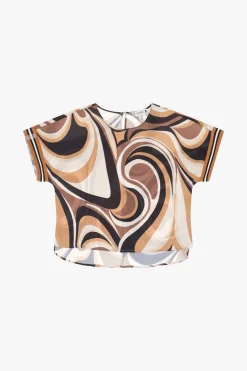 Blusa fantasia a maniche corte