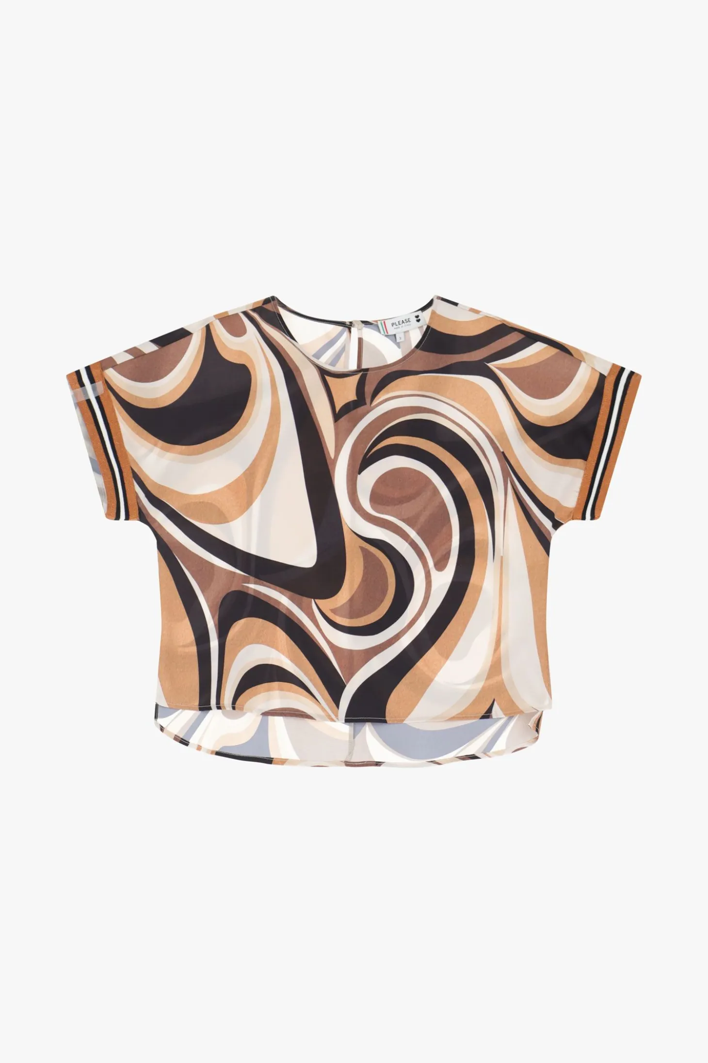 Blusa fantasia a maniche corte