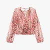 Bluse stampa animalier con maniche lunghe
