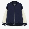 Bomber in denim con chiusura zip