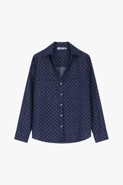 Camicia a pois con colletto classico