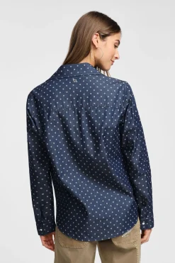 Camicia a pois con colletto classico