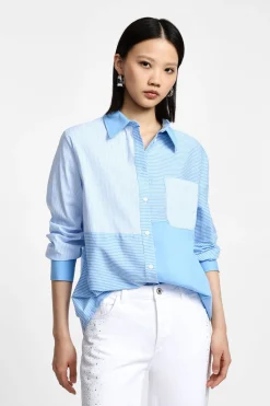 Camicia a righe combinata con bottoni