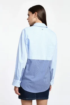 Camicia a righe combinata con bottoni