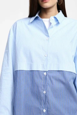Camicia a righe combinata con bottoni