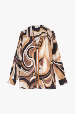 Camicia con colletto classico e stampa astratta