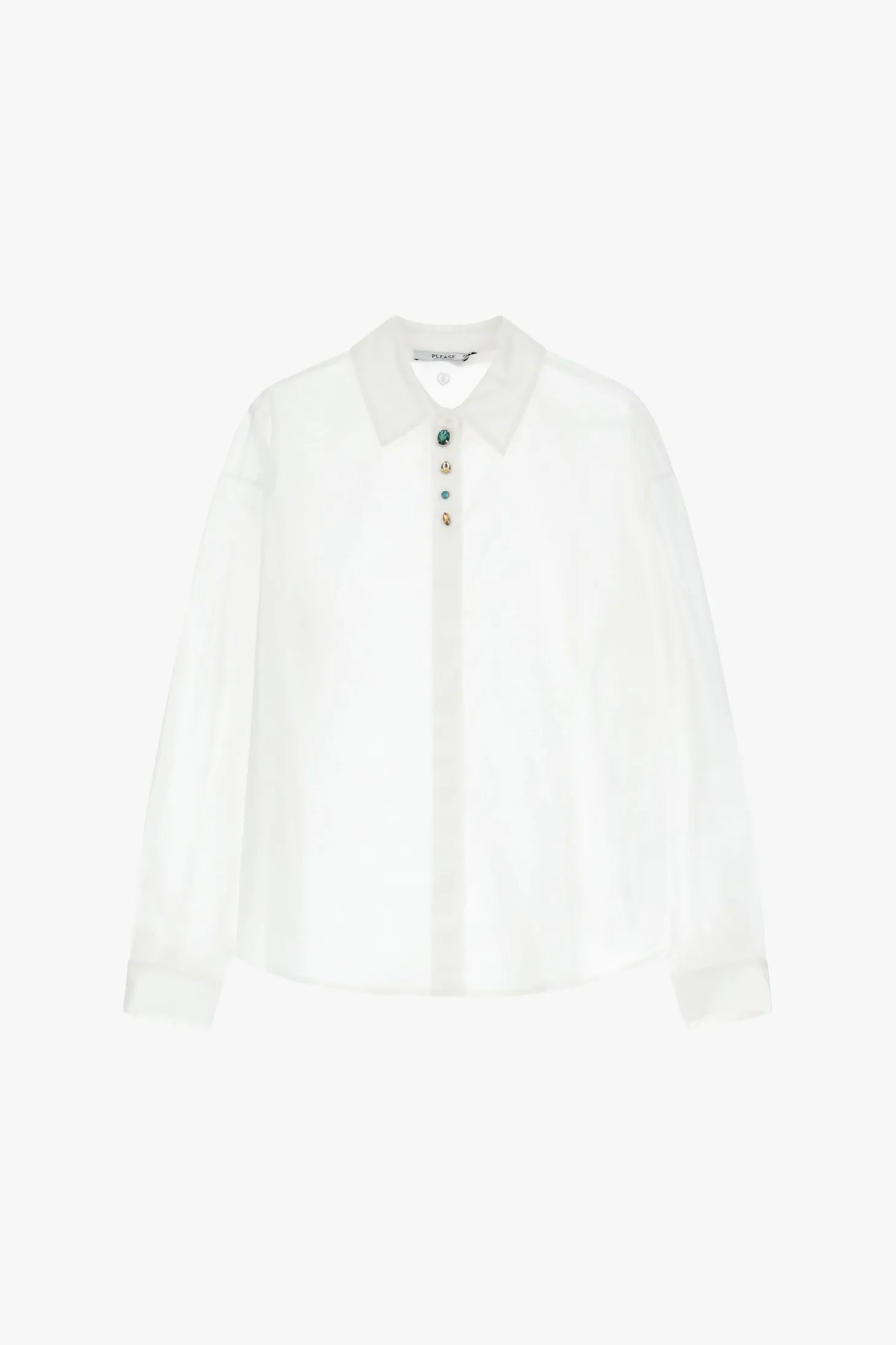 Camicia con colletto classico e bottoni colorati