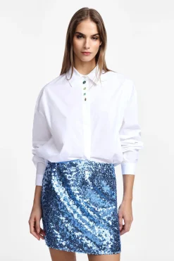 Camicia con colletto classico e bottoni colorati