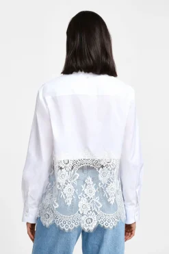 Camicia con colletto classico e pizzo