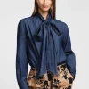 Camicia con maniche lunghe e fiocco